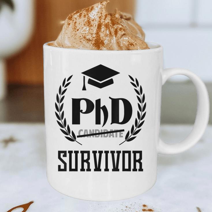 PHD Survivor T-Shirt Graduation Student Teacher For Men Women Kids Graphic Print Coffee Mug