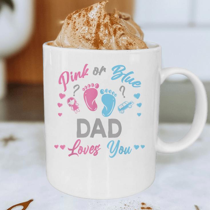 Pink Or Blue Dad Loves You Gender Reveal Graphic Print Coffee Mug