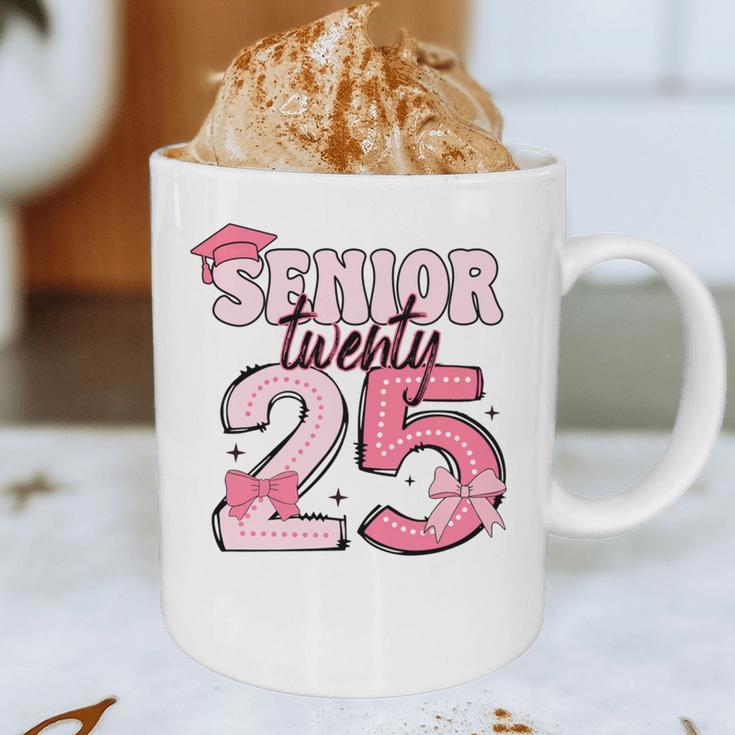 Pink Coquette Bow Senior 2025 Back To School Graduation Girl Graphic Print Coffee Mug
