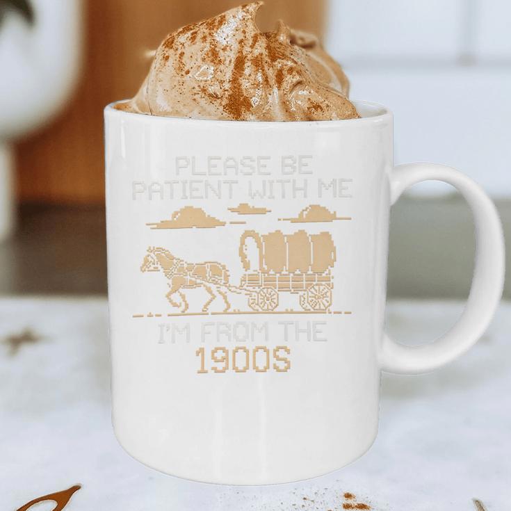 Please Be Patient I'm From The 1900s Retro Pixel Horse Wagon Premium Graphic Print Coffee Mug