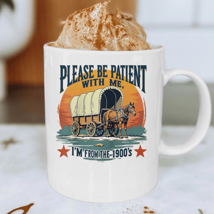 Please Be Patient With Me I'm From The 1900s Women Men Raglan Baseball Tee Graphic Print Coffee Mug