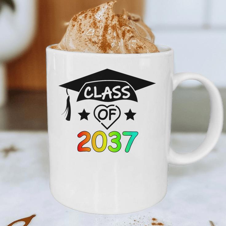 Pre-K -12th Grade Hand Prints Space Graduation Class Of 2037 Graphic Print Coffee Mug