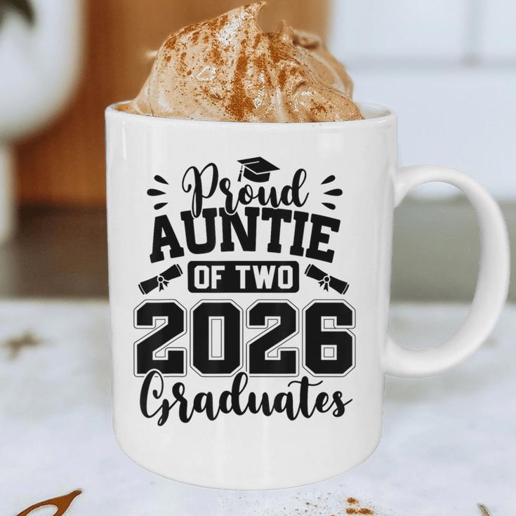 Proud Auntie Of Two 2026 Graduates Graduation Graphic Print Coffee Mug