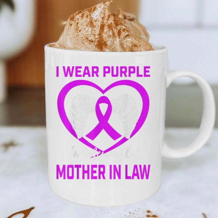 Purple In Memory Of Mother In Law Alzheimers Dementia Heart Graphic Print Coffee Mug Purple In Memory Of Mother In Law Alzheimers Dementia Heart Graphic Print Coffee Mug