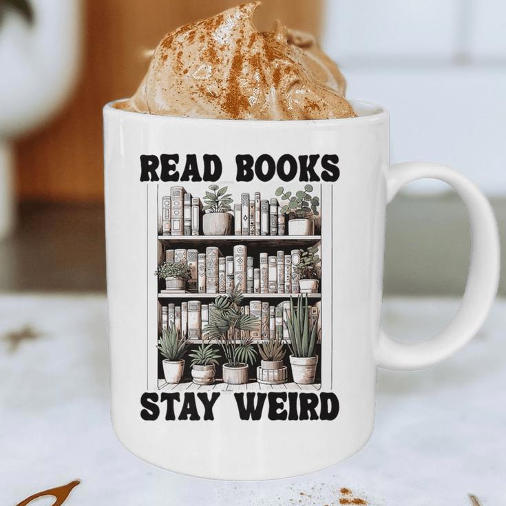Read Books Stay Weird Book Lover Joke Introvert Reading Premium Graphic Print Coffee Mug