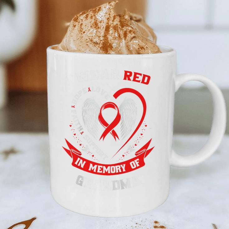 Red In Memory Of Grandma Heart Disease Awareness Month Raglan Baseball Tee Graphic Print Coffee Mug Red In Memory Of Grandma Heart Disease Awareness Month Raglan Baseball Tee Graphic Print Coffee Mug