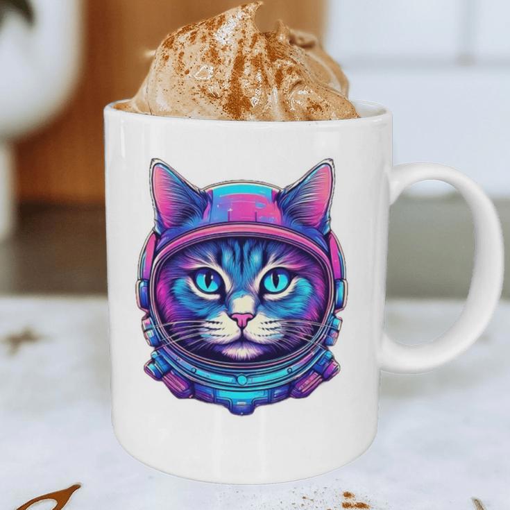 Retro 80s Cat In Space Suit Nostalgia Cat Vintage Astronaut Graphic Print Coffee Mug