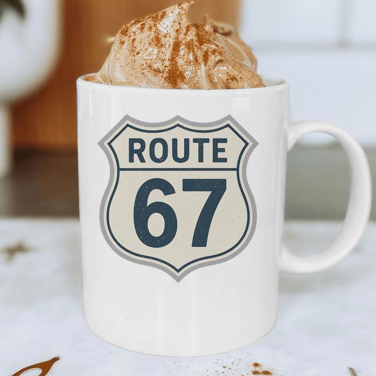 Retro Route 67 Highway Sign Vintage Road Nostalgia Premium Tri-Blend Graphic Print Coffee Mug Retro Route 67 Highway Sign Vintage Road Nostalgia Premium Tri-Blend Graphic Print Coffee Mug