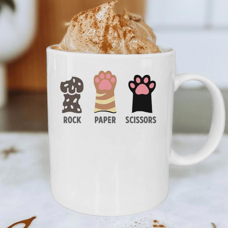 Rock Paper Scissors Hand Game Cute Paw Cat Introvert Graphic Print Coffee Mug