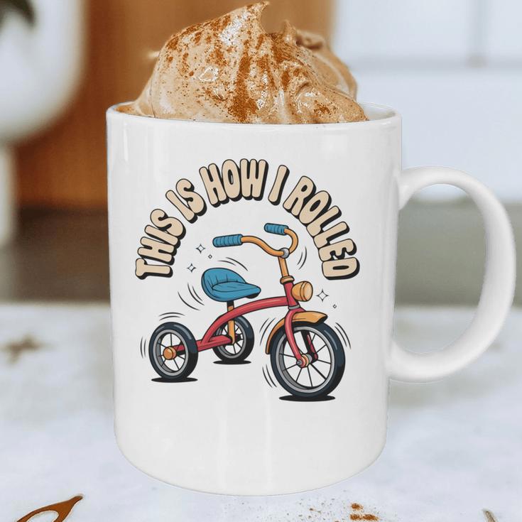 This How I Rolled Retro Tricycle 80s 90s Kid Nostalgia Graphic Print Coffee Mug