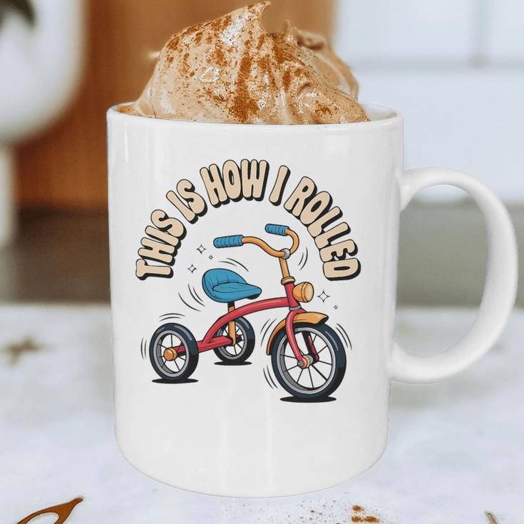 This How I Rolled Retro Tricycle 80s 90s Kid Nostalgia Premium Tri-Blend Graphic Print Coffee Mug