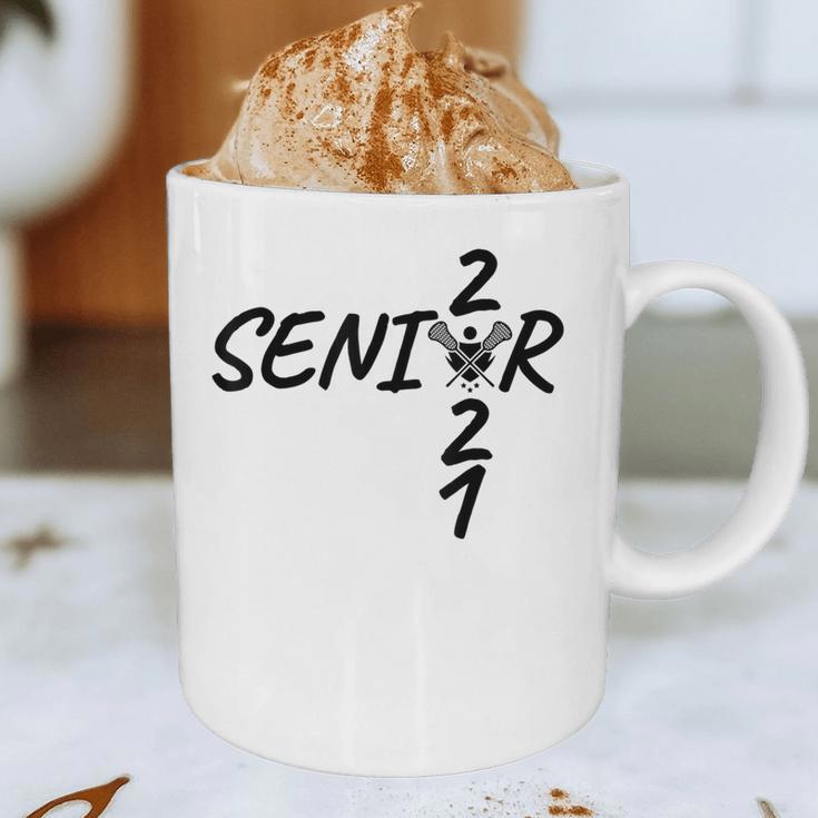 Senior 2021 Lacrosse Sticks And Ball Graduation Graphic Print Coffee Mug