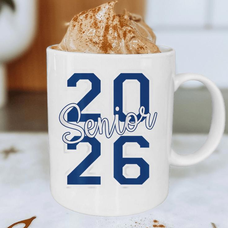 Senior 2026 Graduation Varsity Navy Blue On The Back Graphic Print Coffee Mug