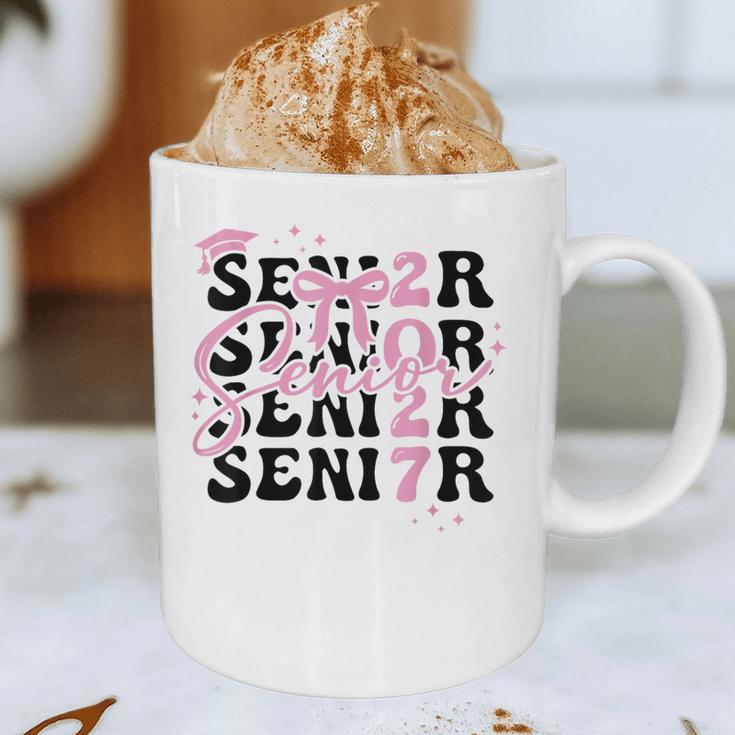 Senior 2027 Class Of 2027 Coquette Pink Bow Graduation 2027 Graphic Print Coffee Mug