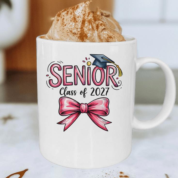 Senior Class Of 2027 Coquette Pink Bow Graduation 2027 Girls Graphic Print Coffee Mug
