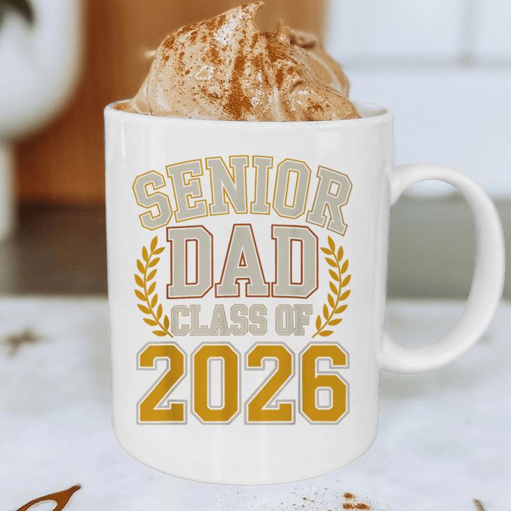 Senior Dad Class Of 2026 Purple Yellow Vintage Graduation Graphic Print Coffee Mug