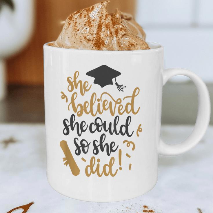 She Believed She Could So She Did Graduation Shirt Graphic Print Coffee Mug