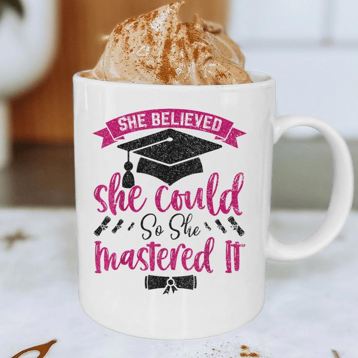She Believed She Could So She Mastered It Graduation Graphic Print Coffee Mug
