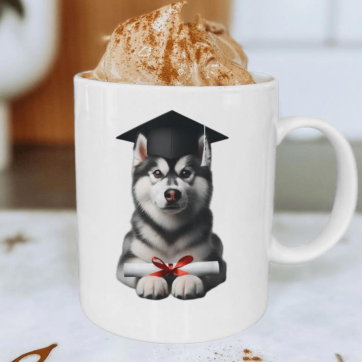 Siberian Husky Dog Graduation Cap Training School Graduate Men Women Kids Graphic Print Coffee Mug