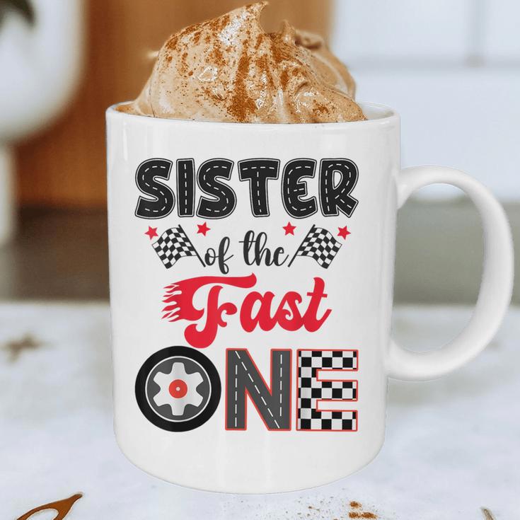 Sister Of The Fast One Car Racing Dad 1St Birthday Boy Graphic Print Coffee Mug Sister Of The Fast One Car Racing Dad 1St Birthday Boy Graphic Print Coffee Mug