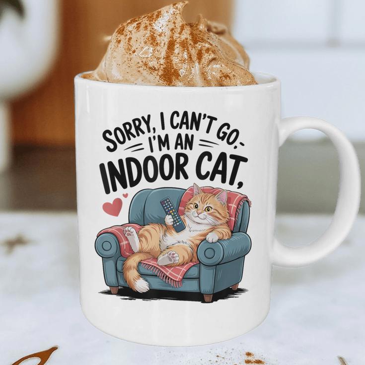 Sorry I Can’t Go I’m An Indoor Cat Couch Introvert Cat Graphic Print Coffee Mug