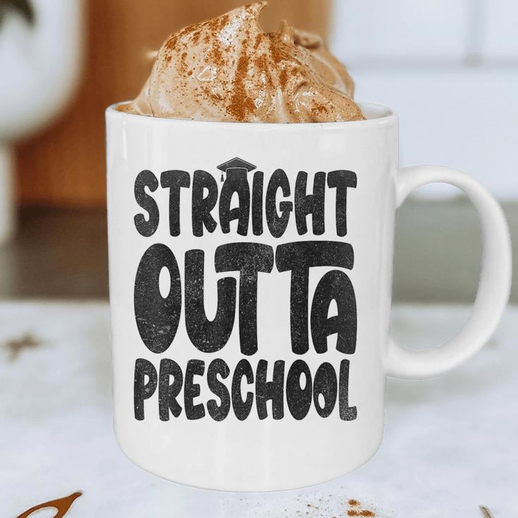 Straight Outta Preschool Graduation Cap Gown 2022 Cute Graphic Print Coffee Mug