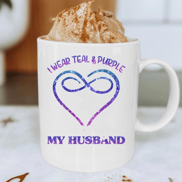 Suicide Prevention Shirt Teal & Purple In Memory Of Husband Graphic Print Coffee Mug