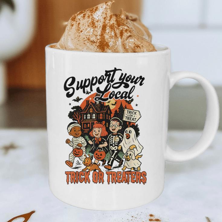 Support Your Local Trick Or Treaters Retro Spooky Nostalgia Graphic Print Coffee Mug