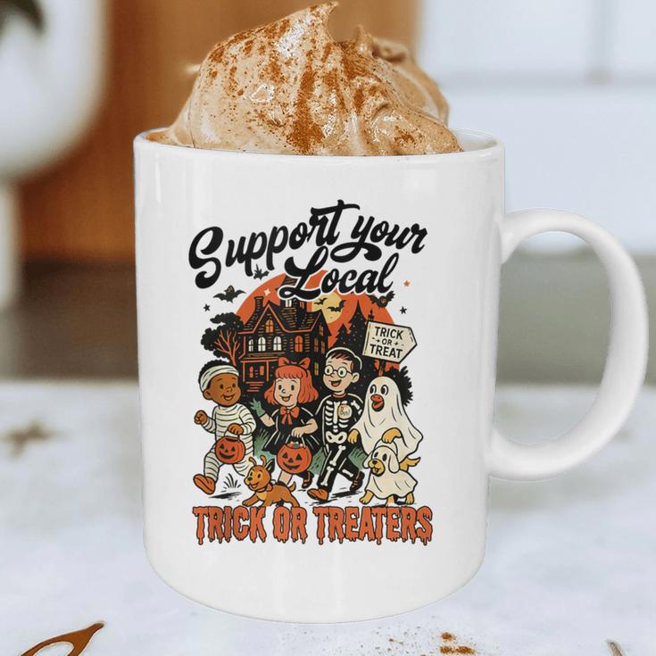 Support Your Local Trick Or Treaters Retro Spooky Nostalgia Graphic Print Coffee Mug