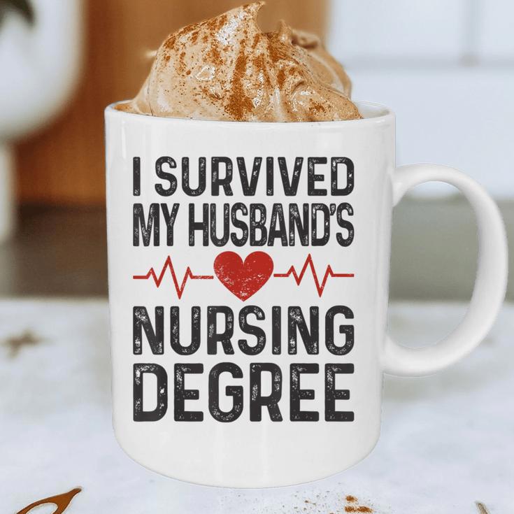 I Survived My Husband's Nursing Degree School Graduation Graphic Print Coffee Mug