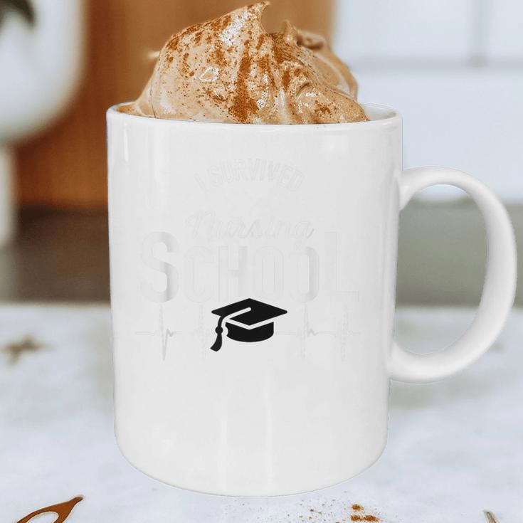 I Survived Nursing School Graduation RN NurseShirt Graphic Print Coffee Mug