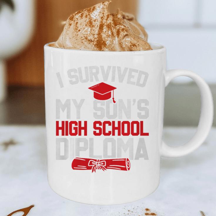 I Survived My Son's High School Diploma Graduation Premium Graphic Print Coffee Mug