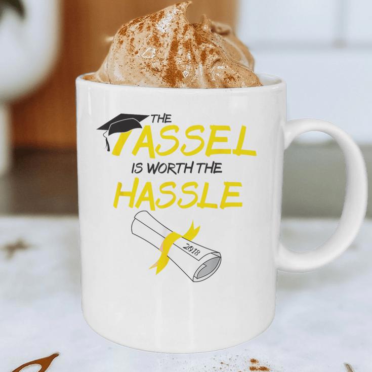 Tassel Worth The Hassle 2018 Graduation Quote Ylw Graphic Print Coffee Mug