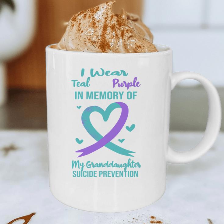 Teal Purple Memory Granddaughter Suicide Prevention Ribbon Graphic Print Coffee Mug