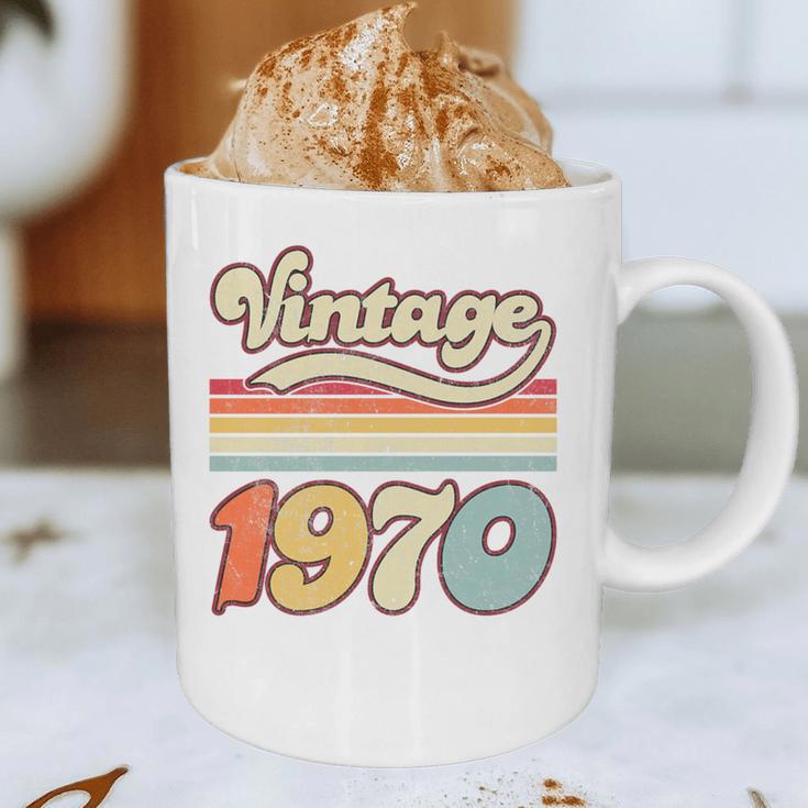Vintage 1970 Birthday Retro Style 70's Born Nostalgia Outfit Premium Tri-Blend Graphic Print Coffee Mug