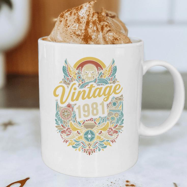 Vintage 1981 Retro Badge Nostalgia Eighties Compass Skull Graphic Print Coffee Mug Vintage 1981 Retro Badge Nostalgia Eighties Compass Skull Graphic Print Coffee Mug