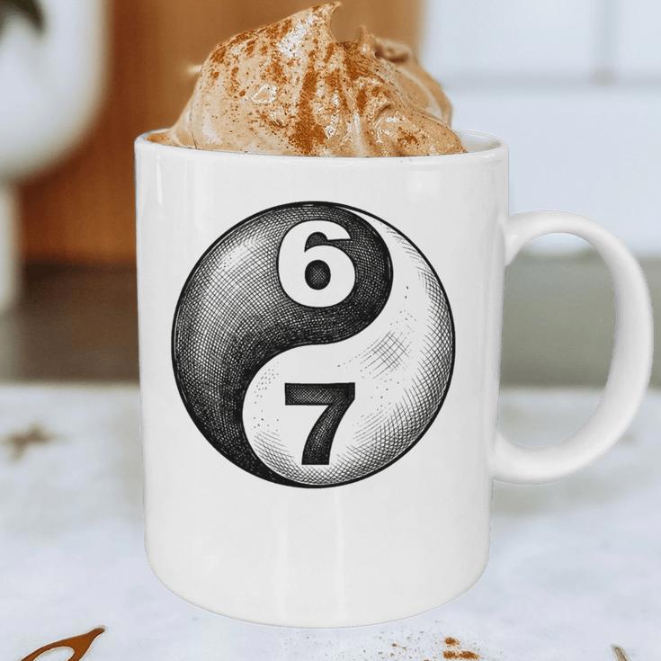 Vintage 6 7 Sketch Yin Yang Namaste Six Seven Nostalgia Graphic Print Coffee Mug