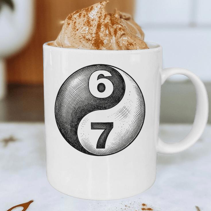 Vintage 6 7 Sketch Yin Yang Namaste Six Seven Nostalgia Graphic Print Coffee Mug