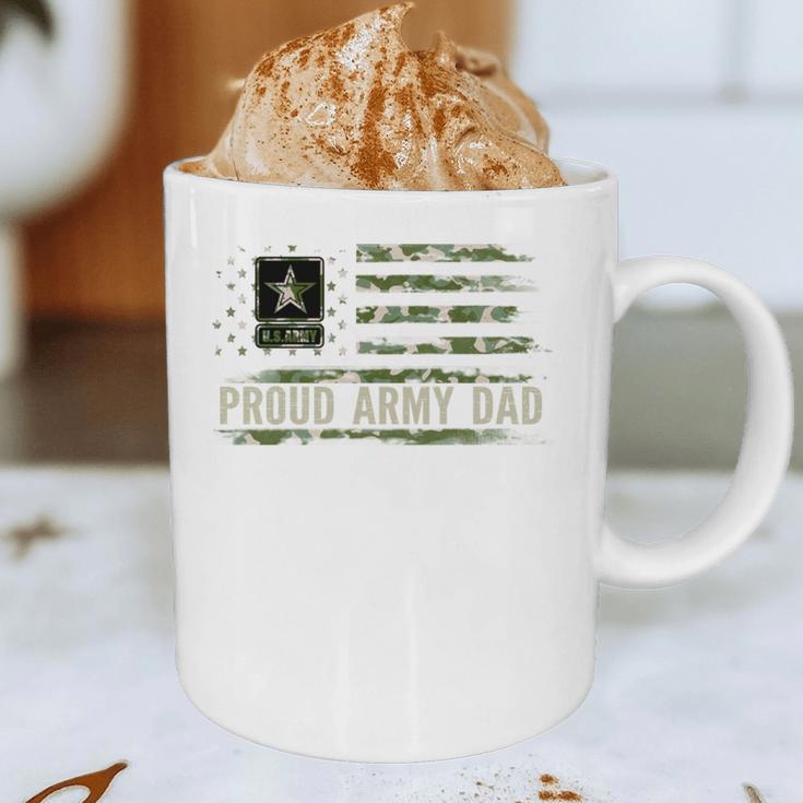 Vintage Proud Army Dad Camo American Flag Veteran Graphic Print Coffee Mug