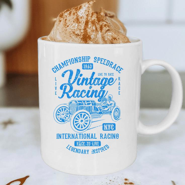 Vintage Racing Automotive Nostalgia Distressed Car Graphic Print Coffee Mug Vintage Racing Automotive Nostalgia Distressed Car Graphic Print Coffee Mug