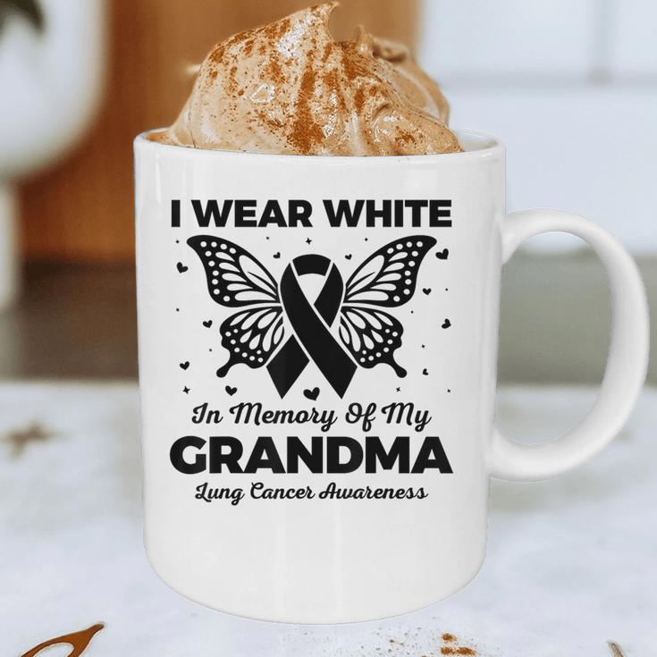 I Wear In Memory Of My Grandma Butterfly Lung Cancer Graphic Print Coffee Mug