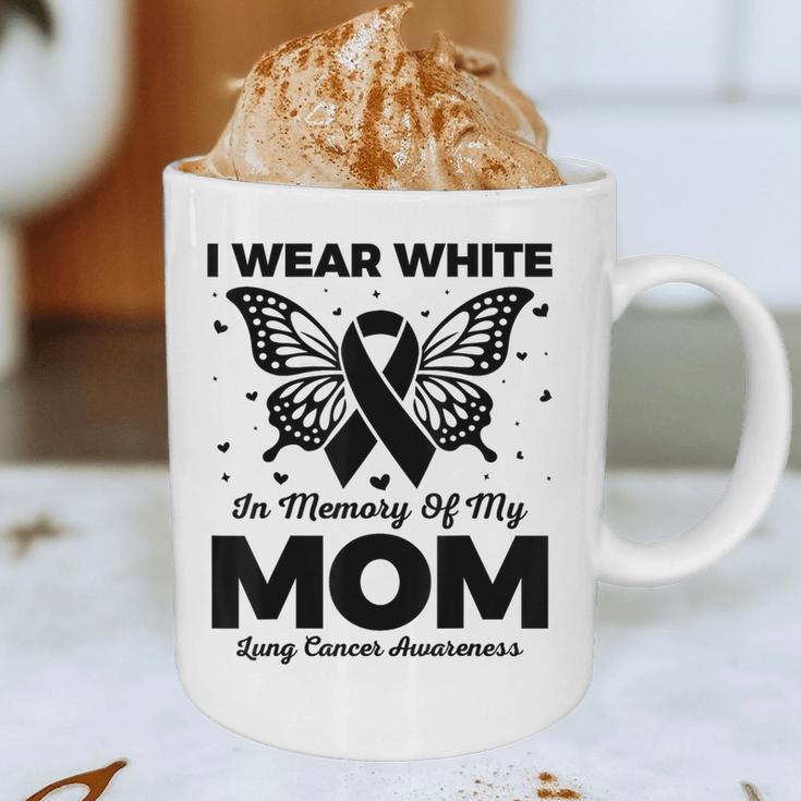 I Wear In Memory Of My Mom Butterfly Lung Cancer Graphic Print Coffee Mug