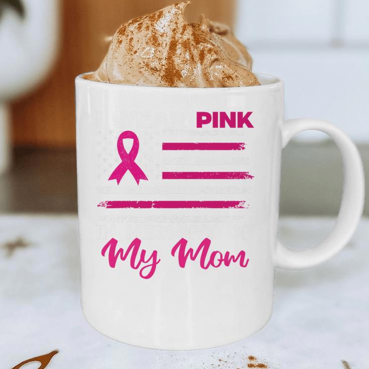 I Wear Pink In Memory Of My Mom Breast Cancer Awareness Premium Tri-Blend Graphic Print Coffee Mug