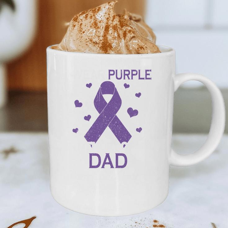 I Wear Purple In Memory Of Dad Pancreatic Cancer Awareness Graphic Print Coffee Mug