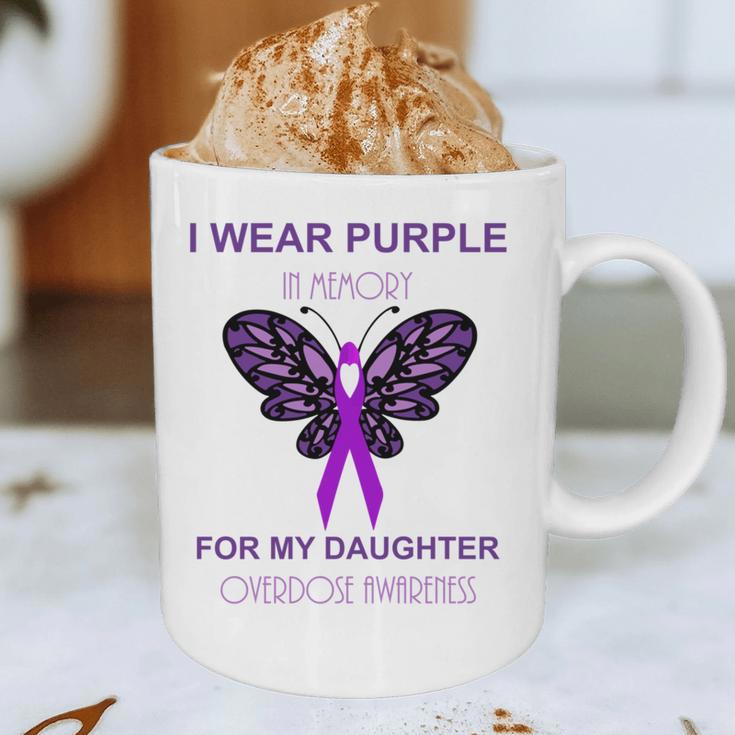 I Wear Purple In Memory For My Daughter Overdose Awareness Graphic Print Coffee Mug