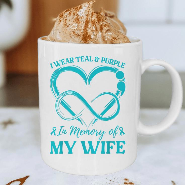 I Wear Teal & Purple In Memory Of My Wife Graphic Print Coffee Mug