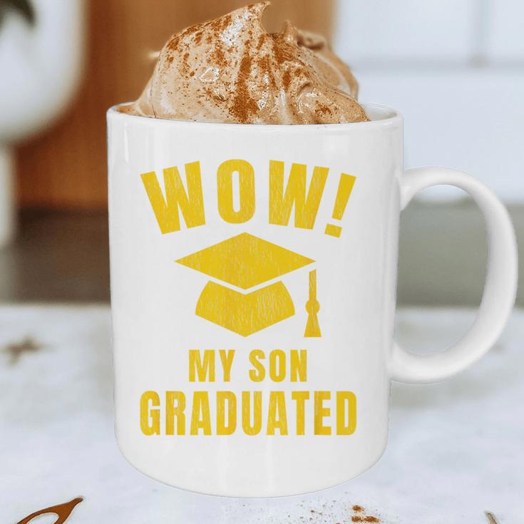 Wow My Son Graduated Mom Dad Of A Senior Graduation Graphic Print Coffee Mug