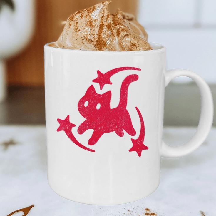 Yk2 Grunge Scary Cat With Shooting Stars 90s Nostalgia Graphic Print Coffee Mug
