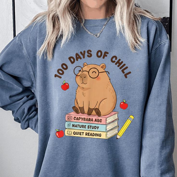 100 Days Of Chill Cute Capybara School Book Lover Comfort Colors Sweatshirt 100 Days Of Chill Cute Capybara School Book Lover Comfort Colors Sweatshirt