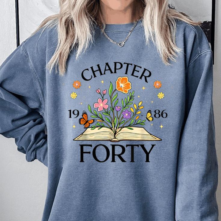 1986 Chapter Forty 40th Birthday Wildflower Book Comfort Colors Sweatshirt 1986 Chapter Forty 40th Birthday Wildflower Book Comfort Colors Sweatshirt